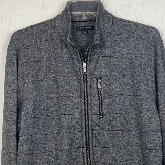 Banana republic lightweight jacket men’s XL full zip sweatshirt type mock collar - Picture 2 of 5